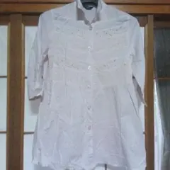 薄いピンクの刺繍入りチュニック Lサイズ