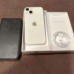 Apple iPhone 13 ホワイト（箱・ケーブル・ケース付き）