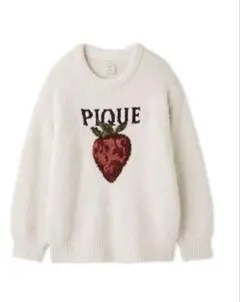 新品 ジェラートピケ メランジストロベリージャガード プルオーバー オフホワイト