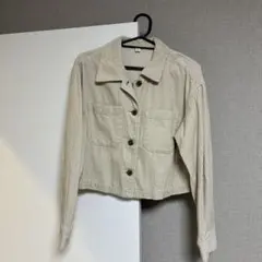 GU コーデュロイ クロップド ジャケット ベージュ　Sサイズのサムネイル