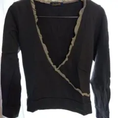 ダークグレー Vネック トレーナーS