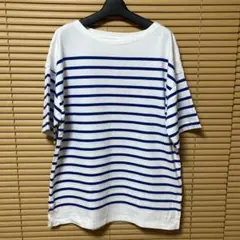 LOWRYSFARM 半袖ボーダー ボートネックTシャツのサムネイル