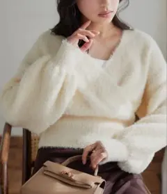 INGNI フェザーカシュクールニット ホワイト
