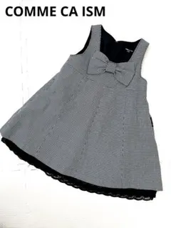 COMME CA ISM 千鳥格子 リボン フォーマル 子供用ワンピース 100