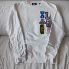 XLARGE ホワイト　ロゴワッペン　トレーナー　Lサイズ
