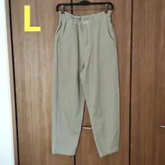 アベイル ハイウエストテーパードパンツ Lサイズ 薄グリーン