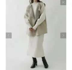 mystic ベルト付起毛ジレ / ロングベスト