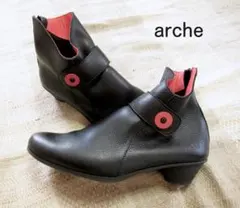 【美品】arche アルシュ レザー ショートブーツ 36 ブラックのサムネイル