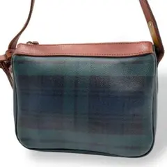 美品　ポロラルフローレン ショルダーバッグ ブラックウォッチ レザー PVC