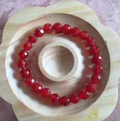 天然石 赤メノウ多面カットのブレスレット