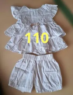 女の子　夏服　トップス　ショートパンツ　セットアップ 110　綿100%のサムネイル