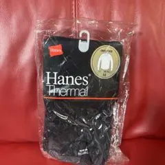 Hanes Thermal クルーネック Mサイズ ブラック