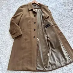 極美品　カシミヤ100％　ロング　ステンカラーコート　キャメル　LL 比翼