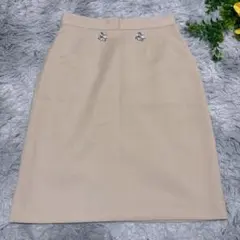 プロポーションボディドレッシング ビジュー付きスカート ベージュ 美脚 上品のサムネイル