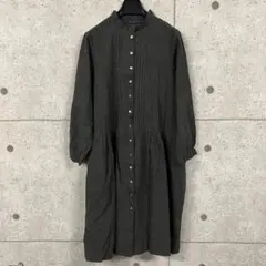 ◯ Ito-hari イトハリ工房　ワンピース　ロング　濃グレー　チェック