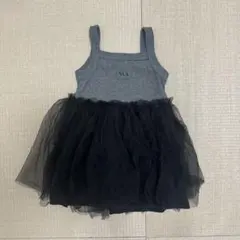 新品】バースデイ×NUA ノースリーブチュールワンピース 90cm黒ブラック