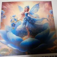 クロスステッチキット 青い妖精 30x30印刷あり11CT