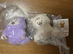 おおのたろう　モコモコ赤ちゃんぬいぐるみ　紫・アイボリー　ガチャガチャ