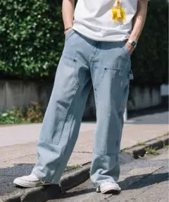 新品FREAK'S STORE ストレートシルエット ワイド ダブルニーデニムのサムネイル