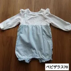 ベビーザらス ロンパース 花柄 デニム 70cm