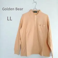 Golden Bear ベージュ イエロー色 長袖ポロシャツ LL おでかけ
