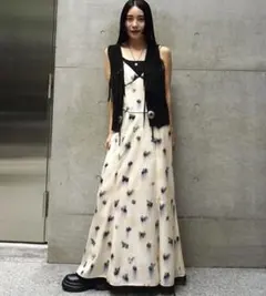 AMERI CLARA SATIN CAMI DRESSアイボリーMほぼ新品