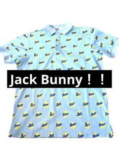 ★Jack Bunny!!★ゴルフ ポロシャツ 総柄 ライトブルーのサムネイル