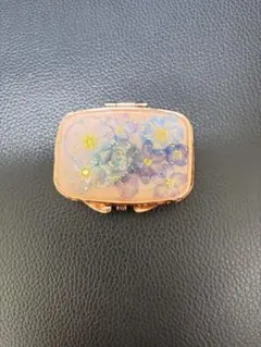 花柄デザイン ゴールドメタル ピルケース