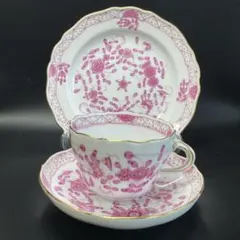 【希少】マイセン　インドの華　リッチピンク　20cm 透かしプレート　2枚セット 希少】マイセン インドの華 リッチピンク 20cm 透かしプレート 2