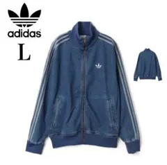 新品Ｌ】アディダス　デニムジャケットファイヤーバードトラック インディゴブルー