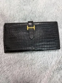 エルメス ベアン スフレ タッチ ボックスカーフ×クロコダイル