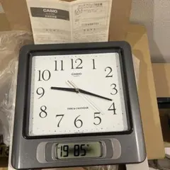 カシオ タイム＆カレンダー IC-360 スクエア型ウォールクロック 壁掛け時計
