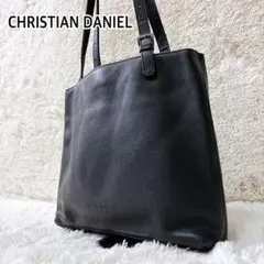 美品！Christian Daniel ブラック　レザーショルダートートバッグ