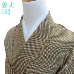 K57 袷 お召し物 着丈153cm 着物 化繊 洗える 黄土色