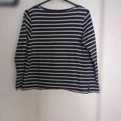 ユニクロボーダー 長袖カットソーネイビー/ホワイト