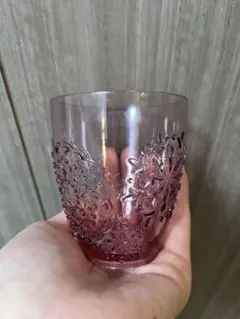 ガラス作家　江波冨士子　茜小紋　盃　酒器　硝子盃　小西潮　sake cup 江波冨士子：sake cup ｢茜小紋｣ | filament store