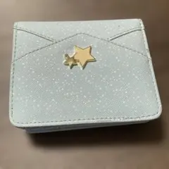 新品 水色 星型金具 二つ折り財布