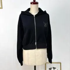 新品 未使用 ダブルジップパーカー ブラック 9号 耳付きフード
