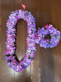 フラダンス衣装小物　レイ、ハクのセット