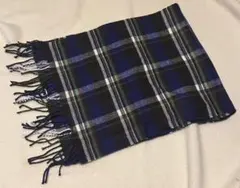 チェック柄マフラー 青と緑