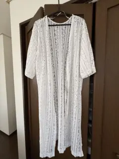 レース ロングカーディガン ホワイト　GUのサムネイル