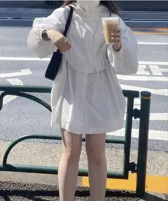 【匿名配送】試着のみ NICE CLAUP　マルチwayナイロンマンパ