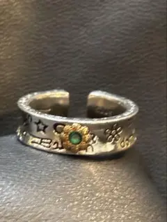 リング シルバー色 メキシカン インディアン ヴィンテージ　ストーン付き