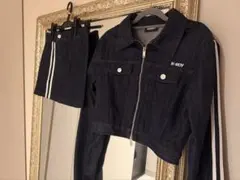 NERDY ダークデニム クロップドジャケット