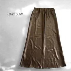BAYFLOW ベイフロー サテンナロースカート ウエストゴム ブラウン 3