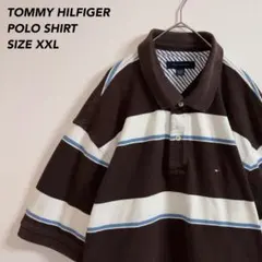 な*ー様 刺繍ロゴTOMMY HILFIGERトミーヒルフィガー ボーダーポロシ