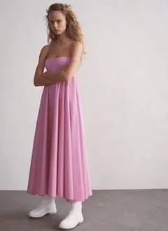 新品☆ZARA ザラ ロングワンピース ピンク S