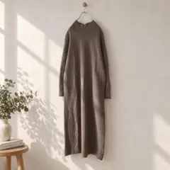 ●美品◆ビューティアンドユース◆ミラノリブタートルネックニットワンピースmc
