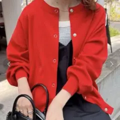 ボタン付きカーディガン　discoat 新品未使用　カーディガン