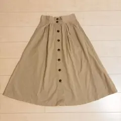AMERICAN HOLIC ベージュ ボタン付きミディ丈〜ロング丈スカート
